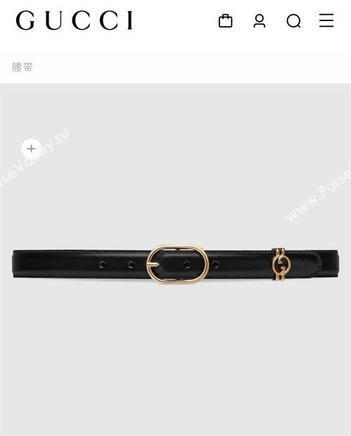 Gucci Width 2.5cm Belt with Round Interlocking G 760164 Black/Gold (99belt-231228p86)