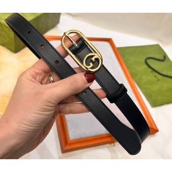 Gucci Width 2cm Thin belt with Round Interlocking G 760159 01 (99belt-231228p61)