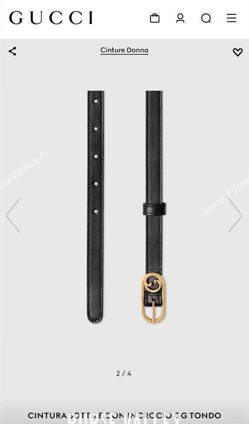 Gucci Width 2cm Thin belt with Round Interlocking G 760159 01 (99belt-231228p61)