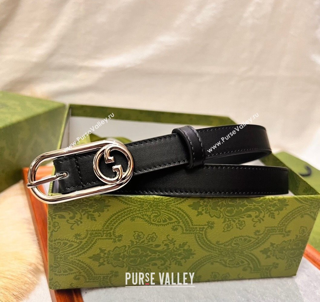 Gucci Width 2cm Thin belt with Round Interlocking G 760159 02 (99belt-231228p62)