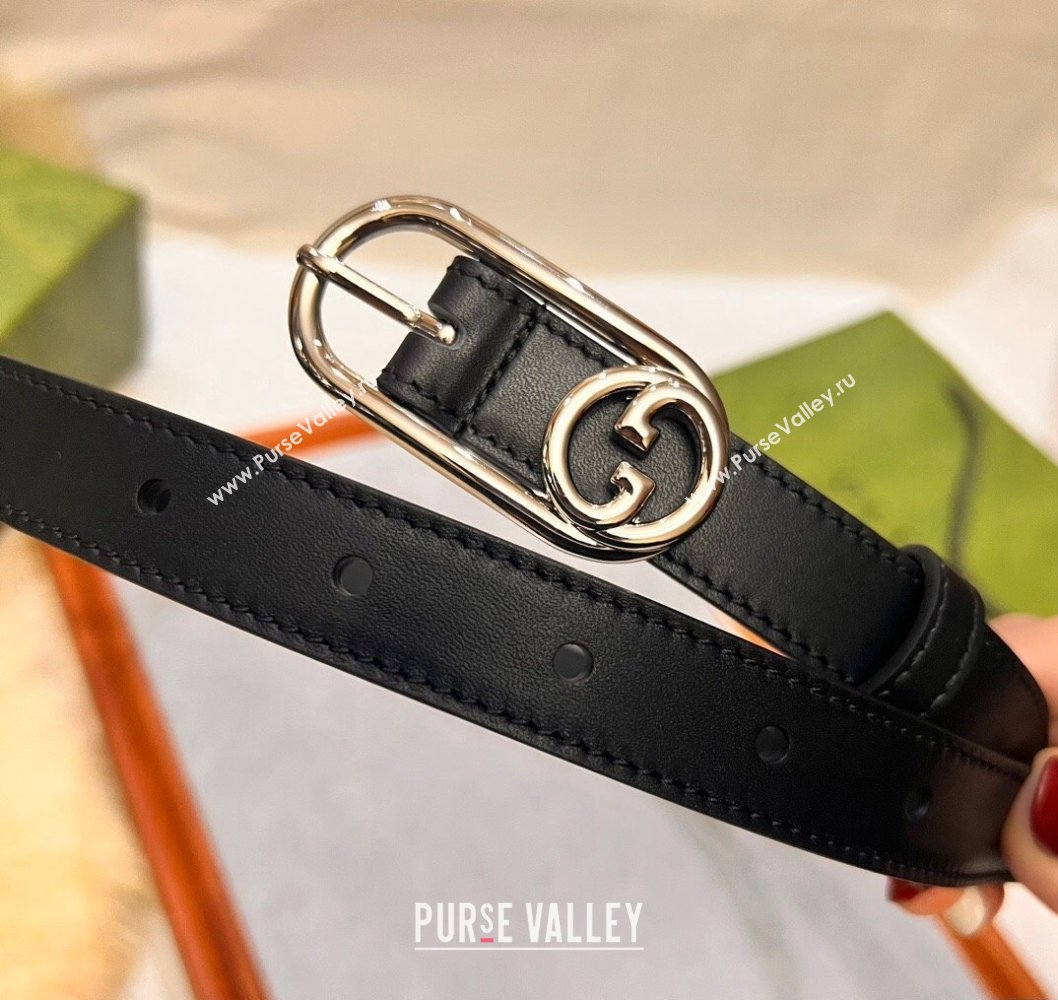 Gucci Width 2cm Thin belt with Round Interlocking G 760159 02 (99belt-231228p62)