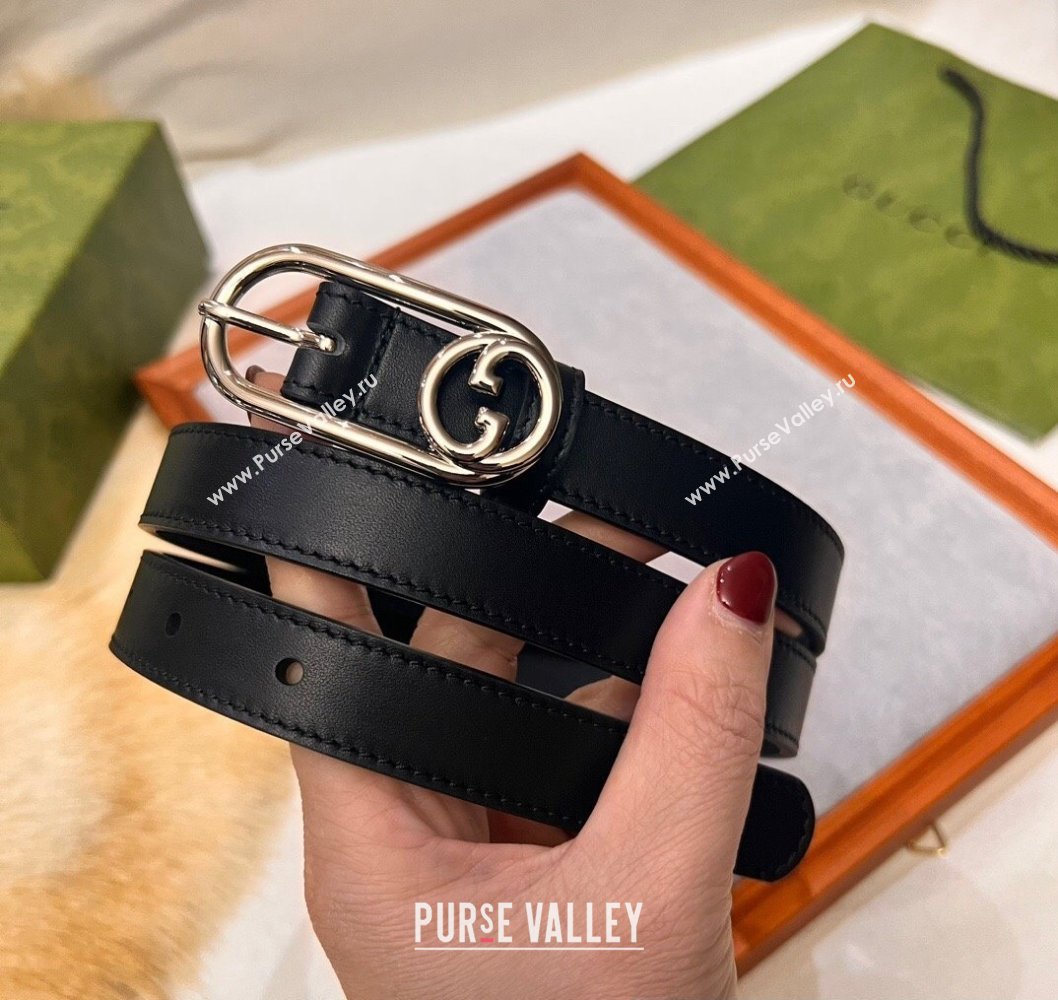 Gucci Width 2cm Thin belt with Round Interlocking G 760159 02 (99belt-231228p62)