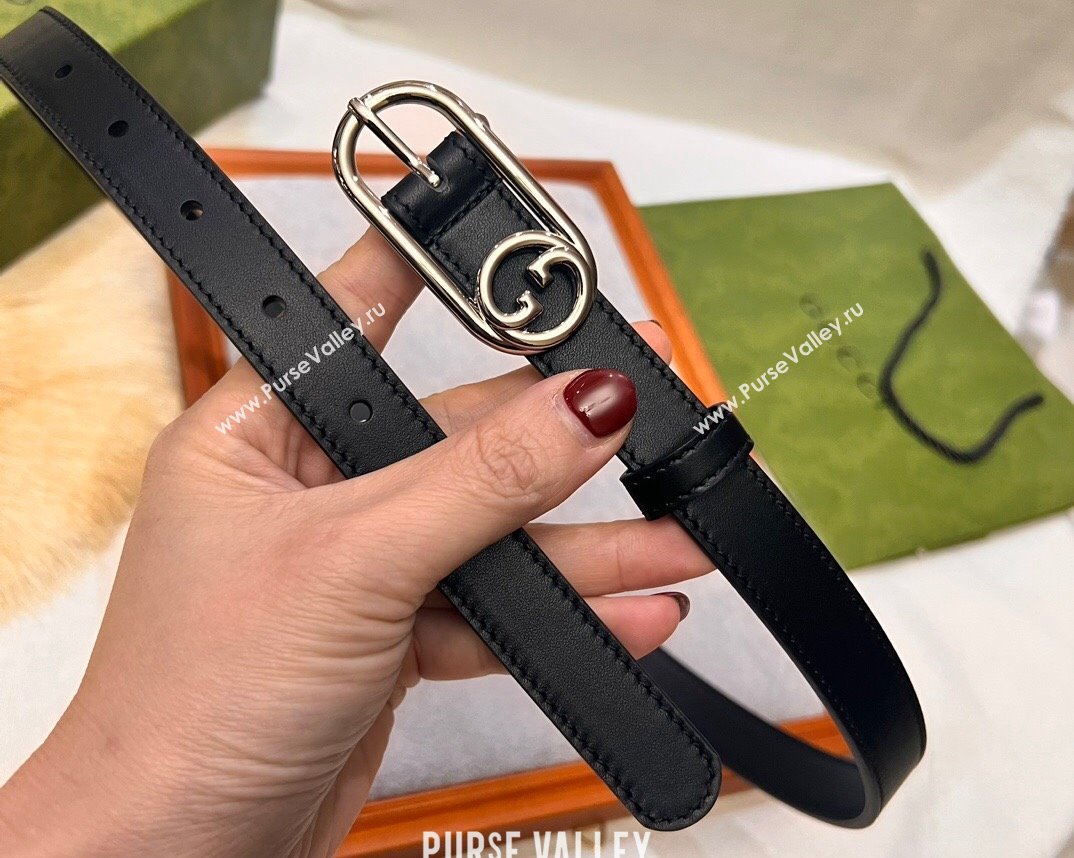 Gucci Width 2cm Thin belt with Round Interlocking G 760159 02 (99belt-231228p62)