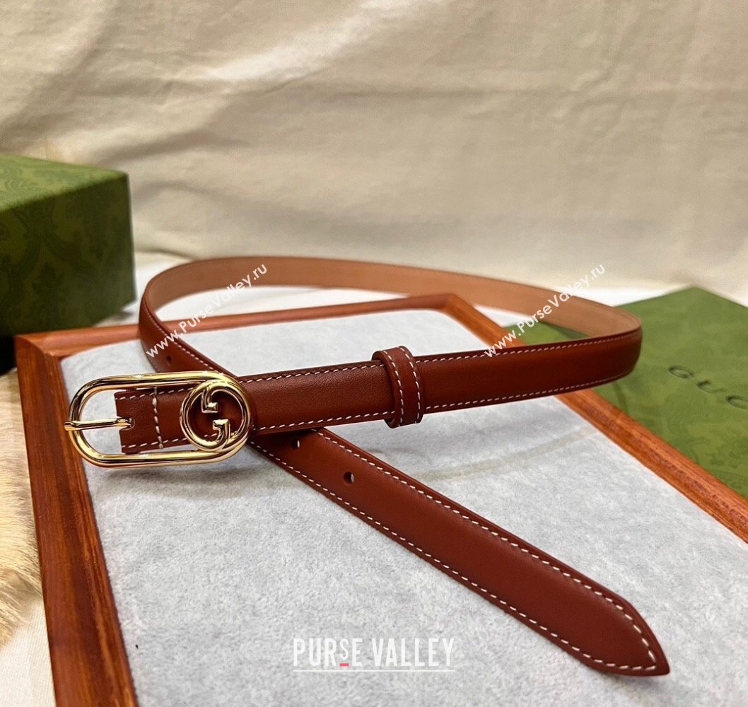 Gucci Width 2cm Thin belt with Round Interlocking G 760159 04 (99belt-231228p67)