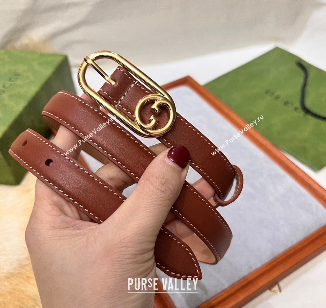 Gucci Width 2cm Thin belt with Round Interlocking G 760159 04 (99belt-231228p67)