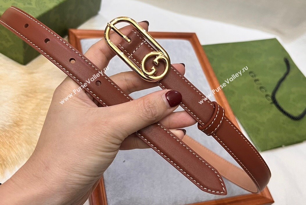 Gucci Width 2cm Thin belt with Round Interlocking G 760159 04 (99belt-231228p67)