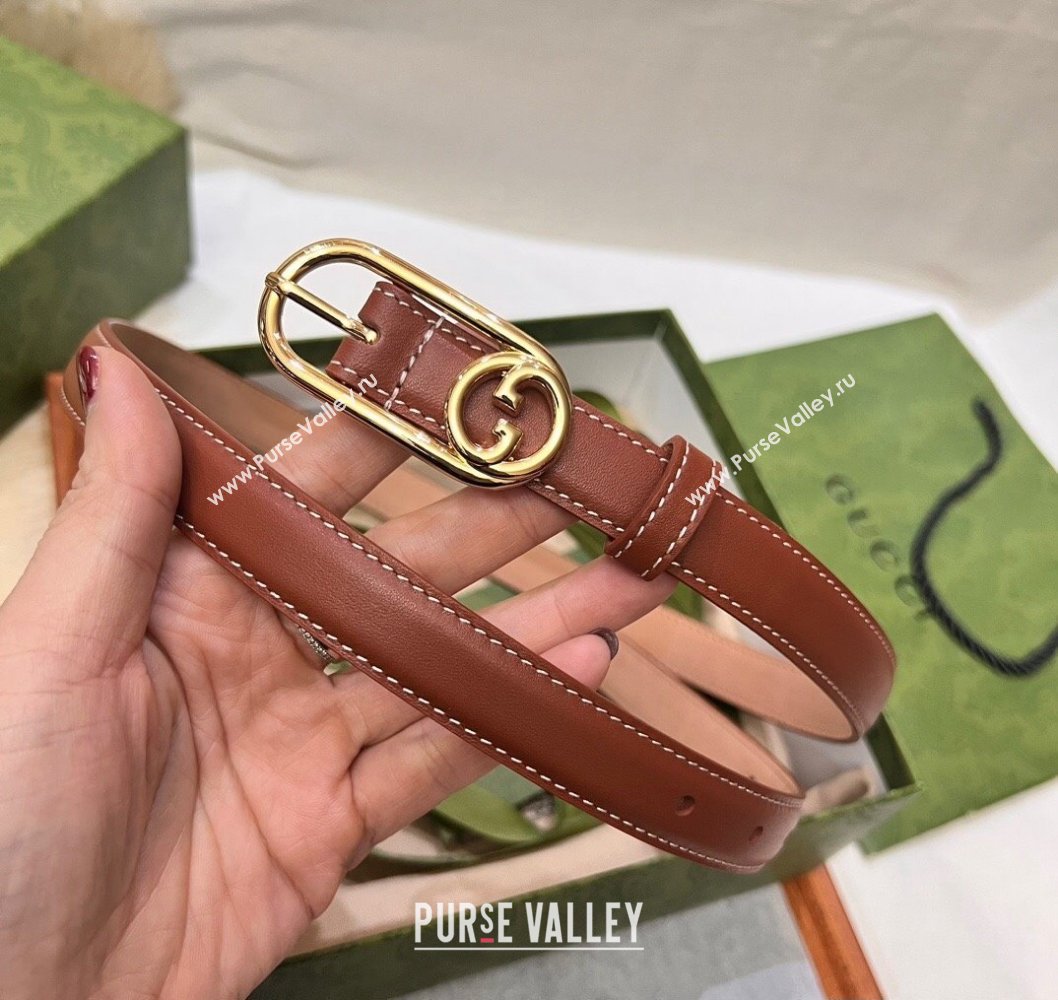 Gucci Width 2cm Thin belt with Round Interlocking G 760159 04 (99belt-231228p67)