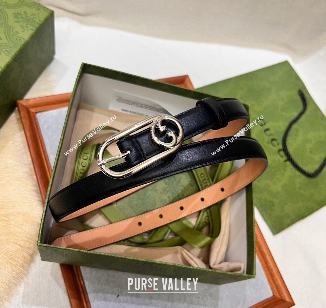 Gucci Width 2cm Thin belt with Round Interlocking G 760159 03 (99belt-231228p63)