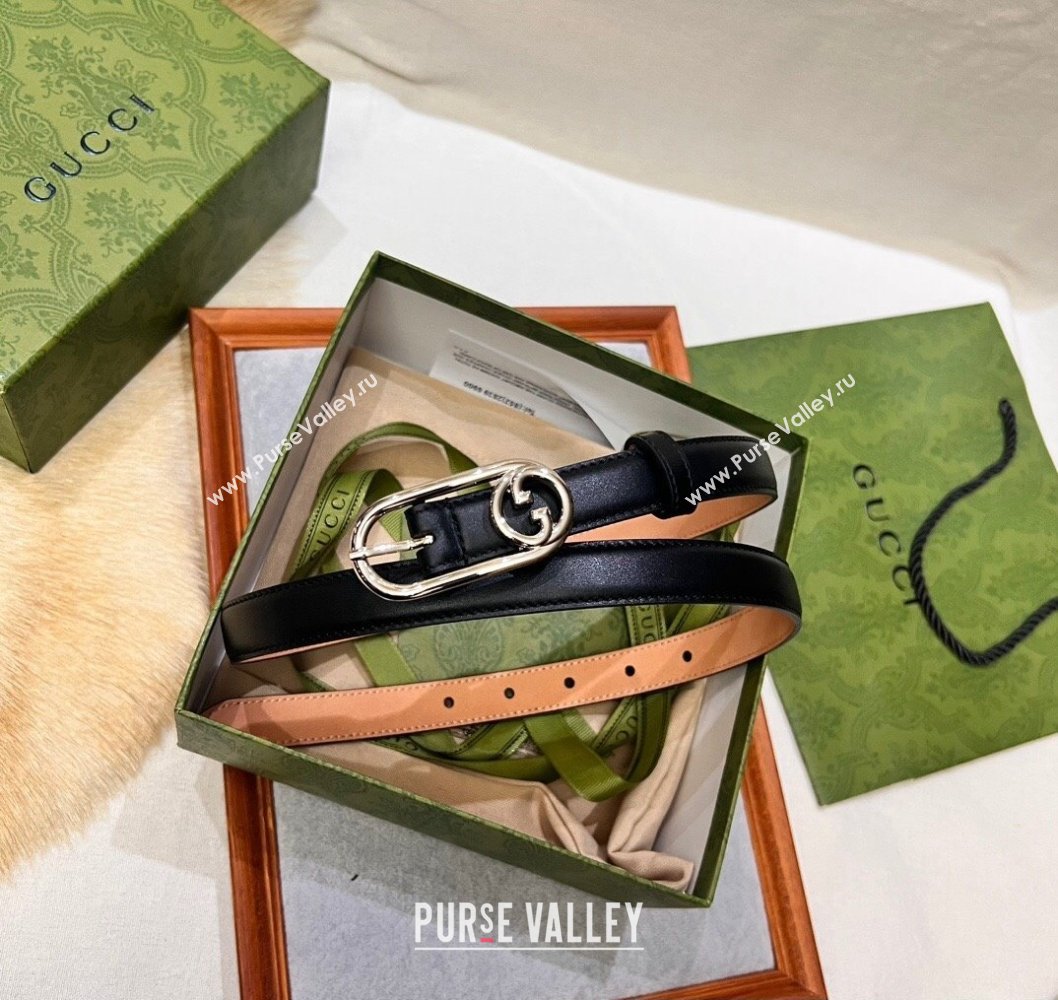 Gucci Width 2cm Thin belt with Round Interlocking G 760159 03 (99belt-231228p63)