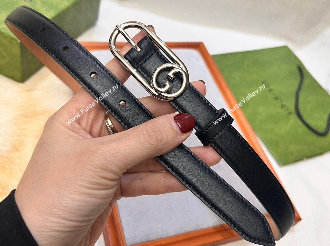 Gucci Width 2cm Thin belt with Round Interlocking G 760159 03 (99belt-231228p63)