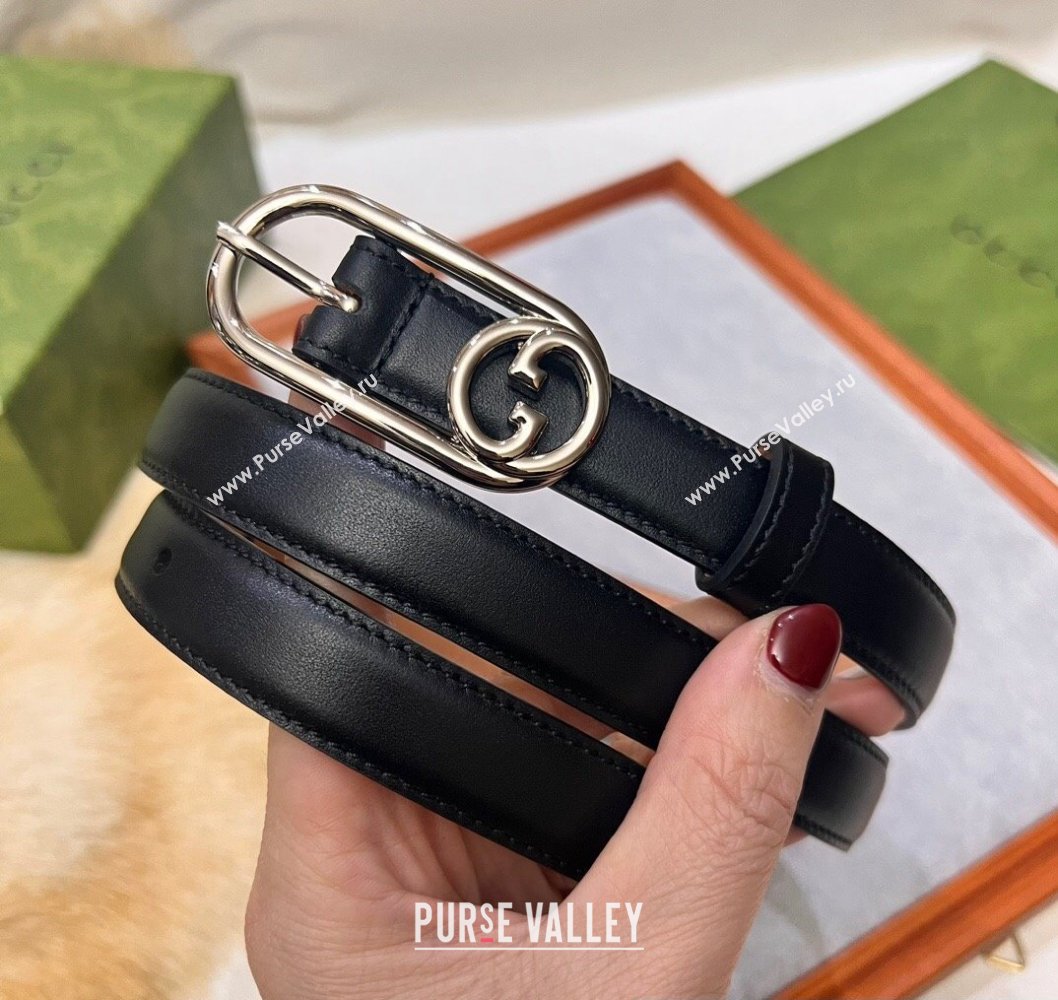 Gucci Width 2cm Thin belt with Round Interlocking G 760159 03 (99belt-231228p63)