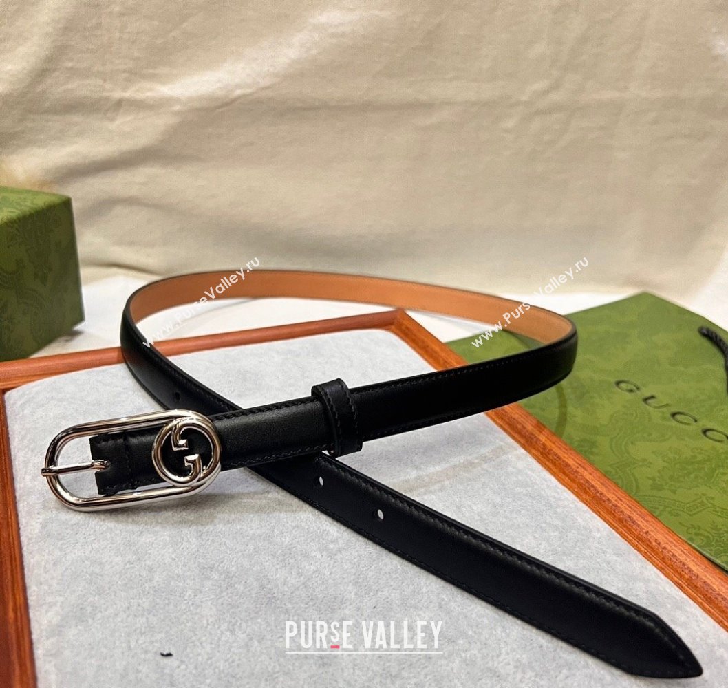 Gucci Width 2cm Thin belt with Round Interlocking G 760159 03 (99belt-231228p63)