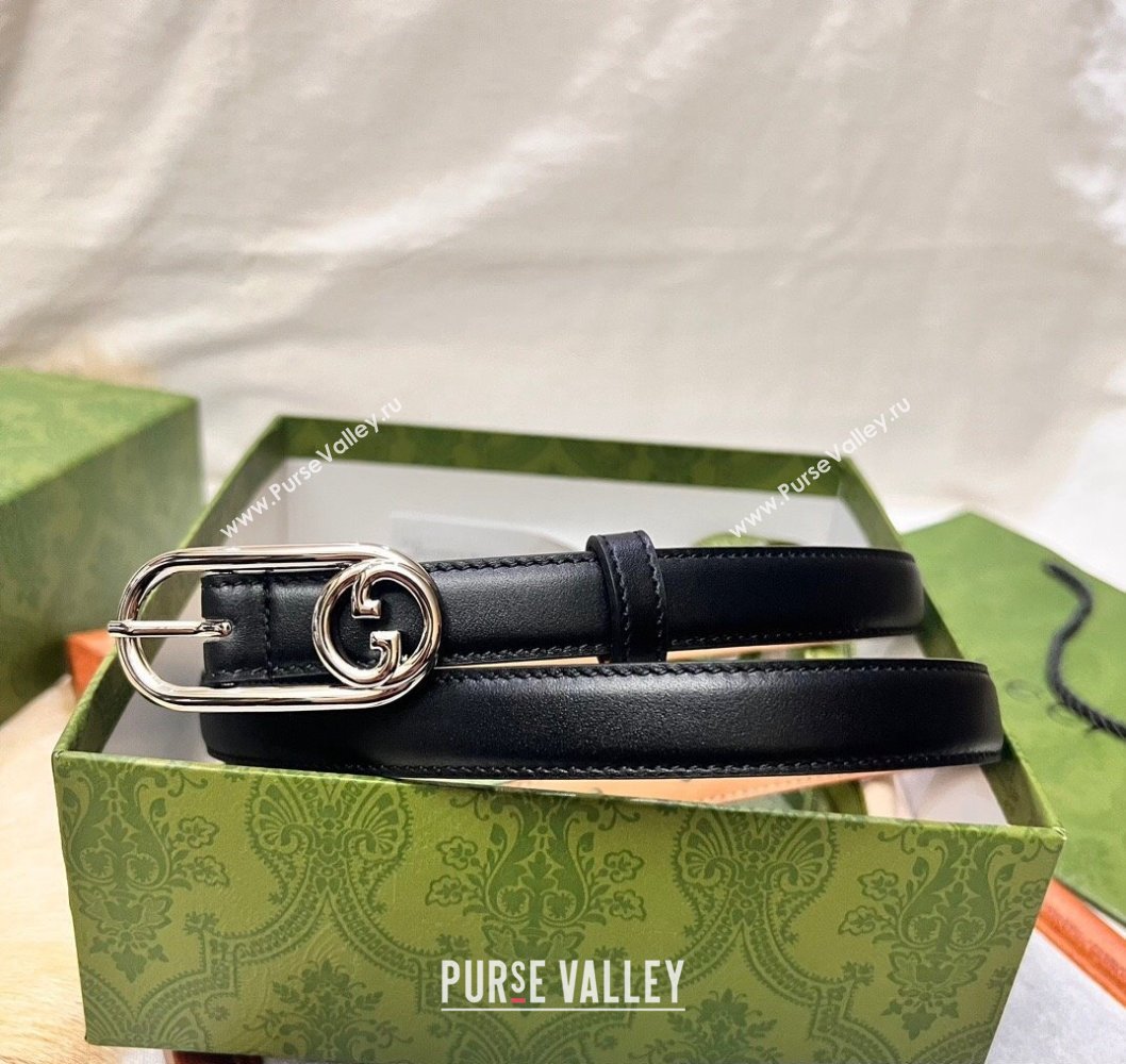 Gucci Width 2cm Thin belt with Round Interlocking G 760159 03 (99belt-231228p63)