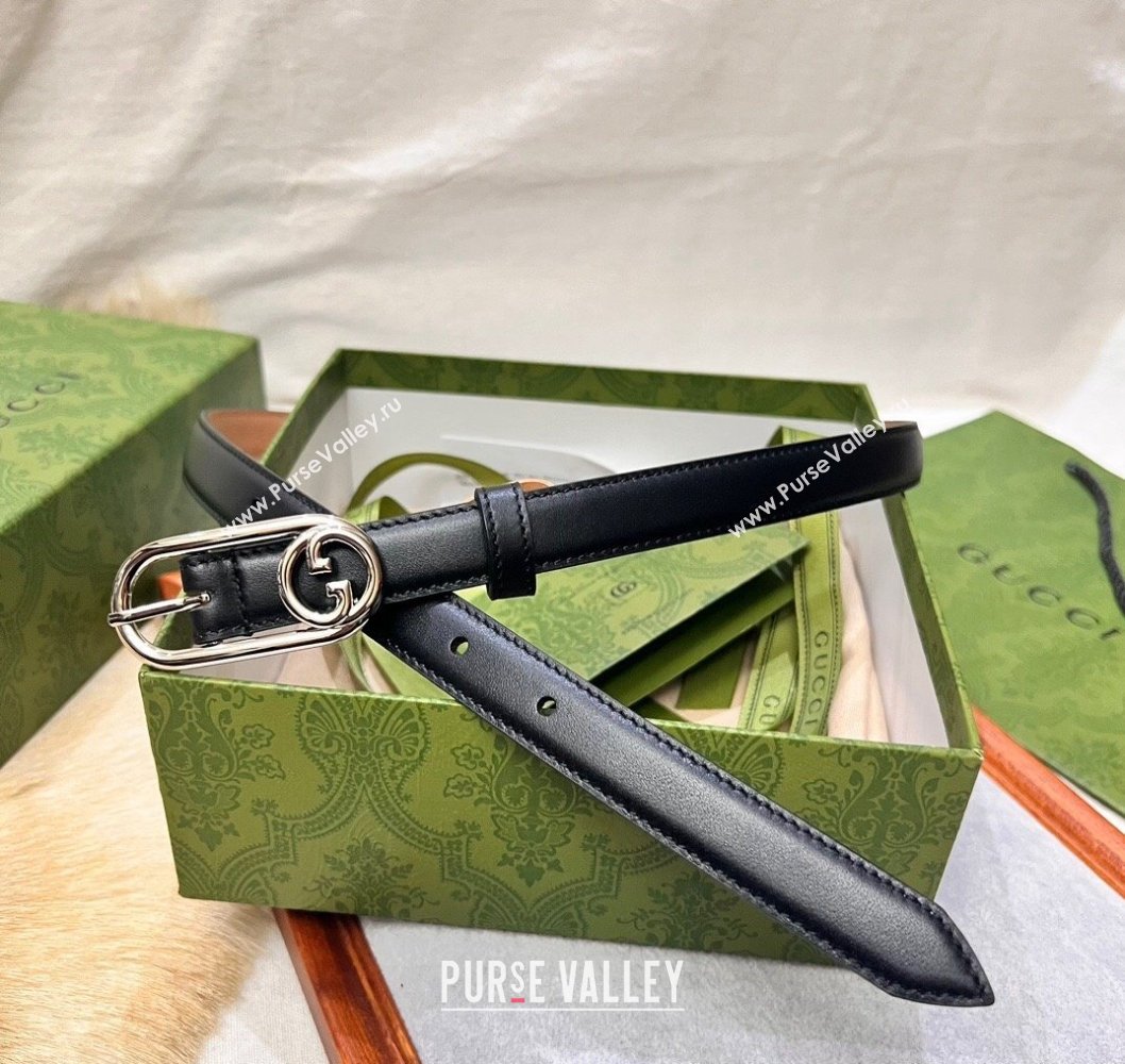 Gucci Width 2cm Thin belt with Round Interlocking G 760159 03 (99belt-231228p63)