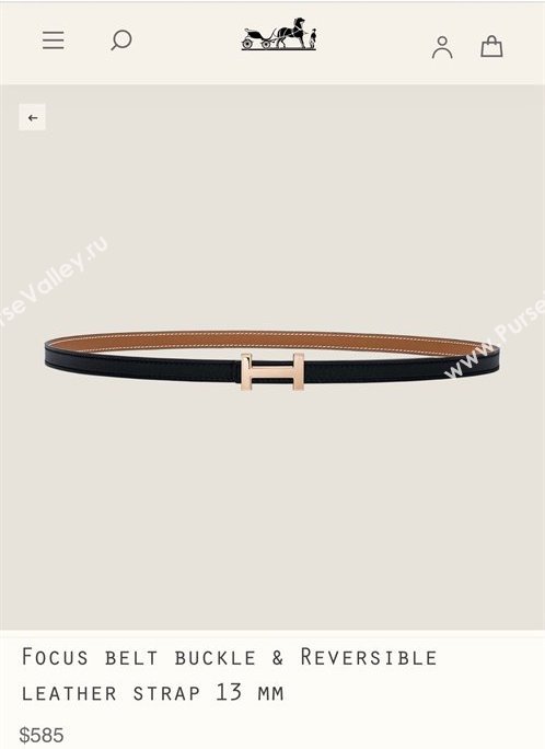 Hermes Focus belt buckle Reversible leather strap 13 mm 01 (99belt-231228v31)