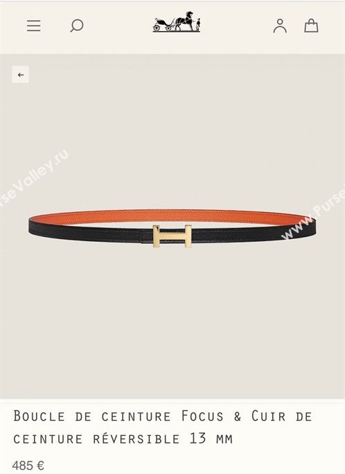 Hermes Focus belt buckle Reversible leather strap 13 mm 02 (99belt-231228v32)