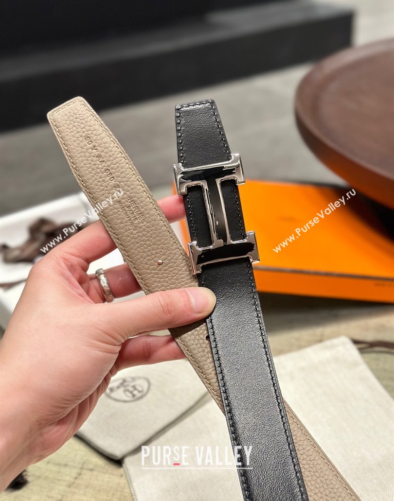 Hermes Brush belt buckle Reversible leather strap 32 mm 02 (99belt-231228h22)
