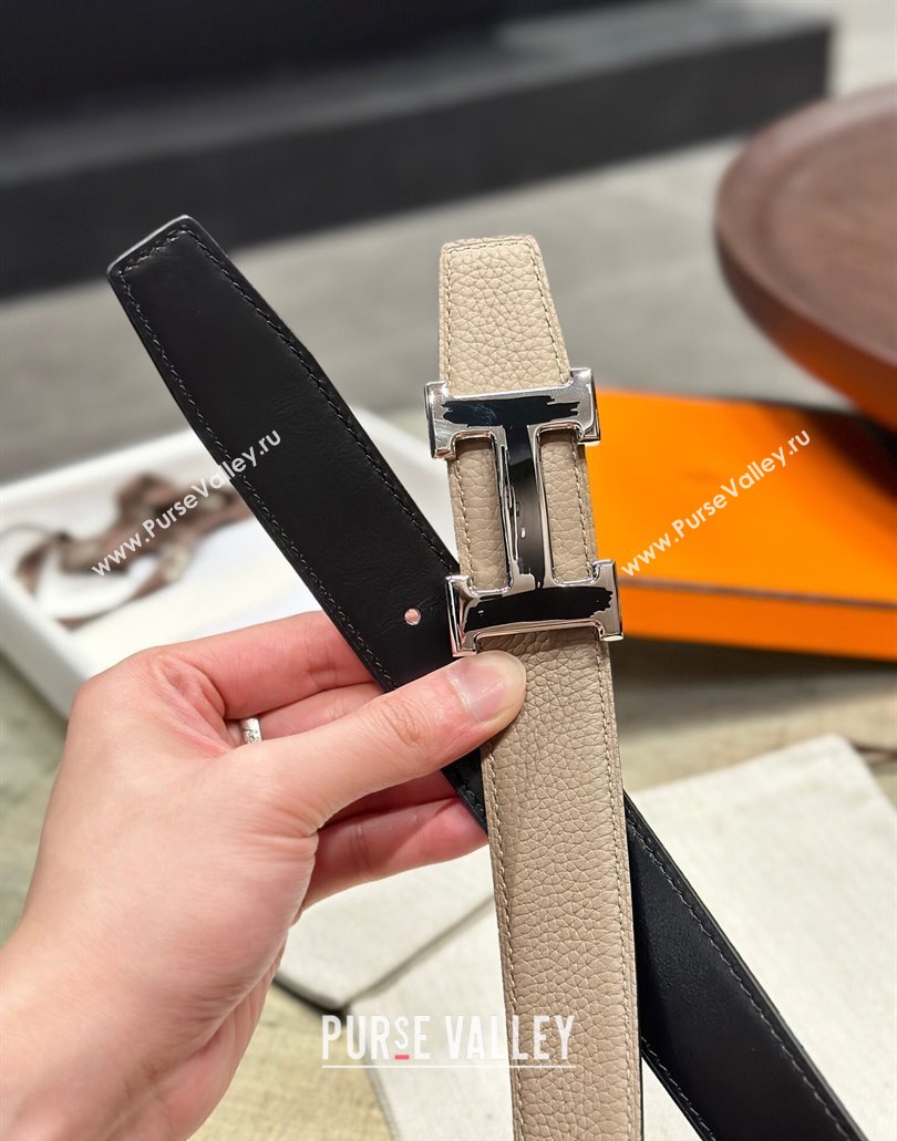 Hermes Brush belt buckle Reversible leather strap 32 mm 02 (99belt-231228h22)