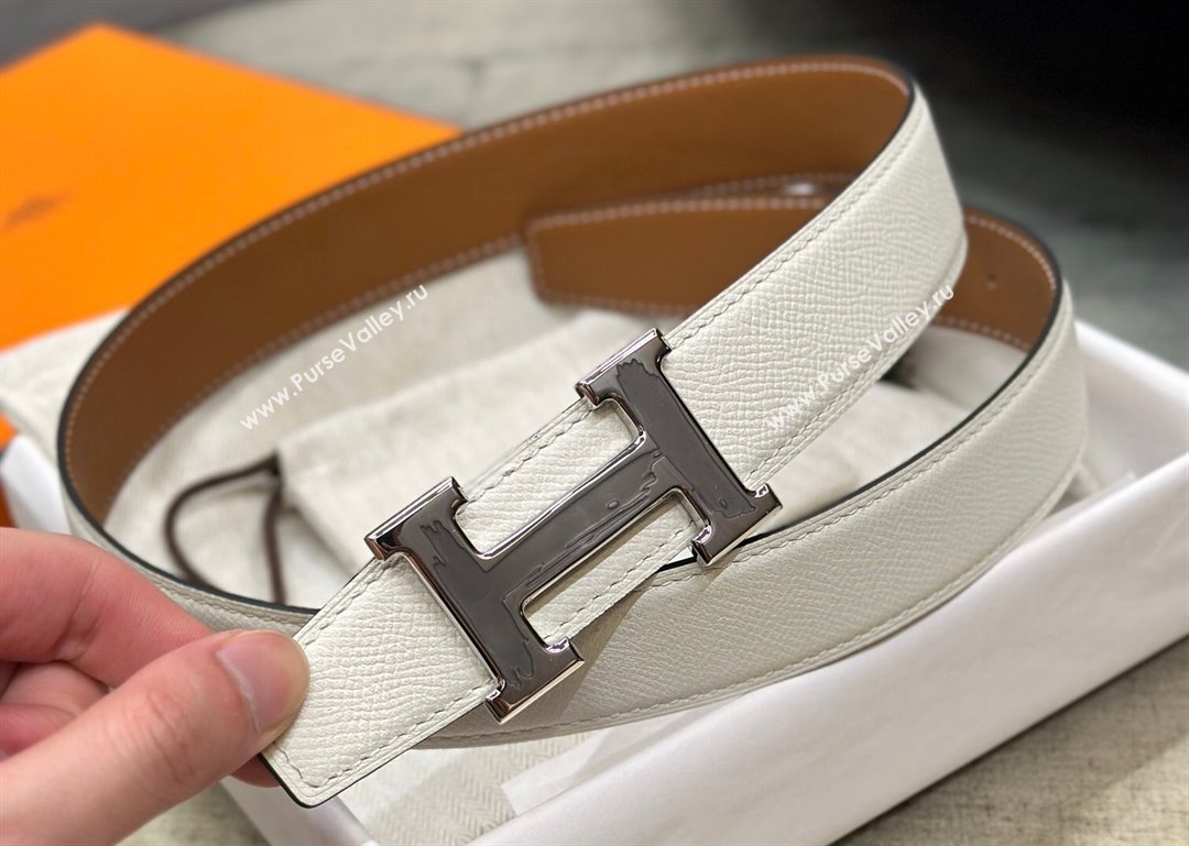 Hermes Brush belt buckle Reversible leather strap 32 mm 12 (99belt-231228h32)