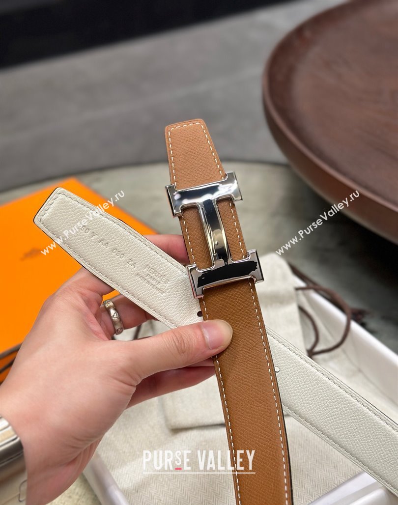 Hermes Brush belt buckle Reversible leather strap 32 mm 13 (99belt-231228h33)