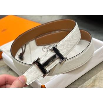 Hermes Brush belt buckle Reversible leather strap 32 mm 13 (99belt-231228h33)