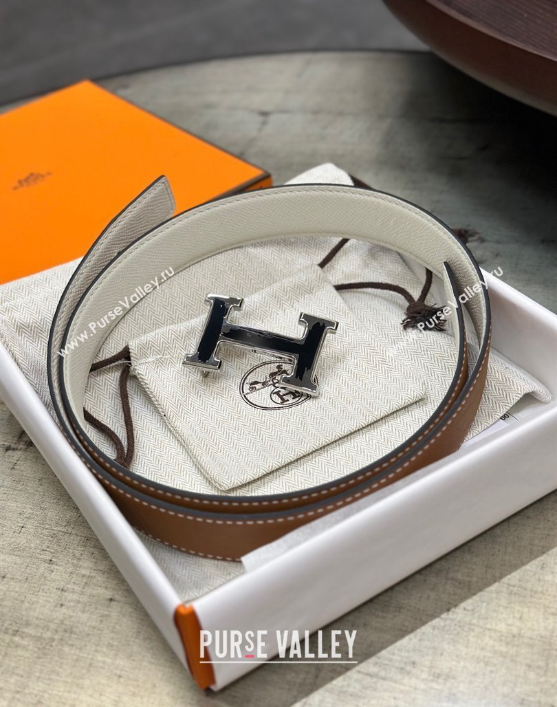 Hermes Brush belt buckle Reversible leather strap 32 mm 13 (99belt-231228h33)