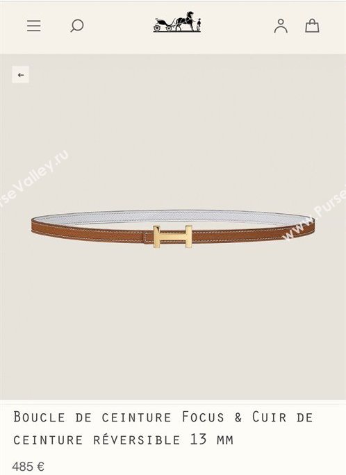 Hermes Focus belt buckle Reversible leather strap 13 mm 14 (99belt-231228v44)