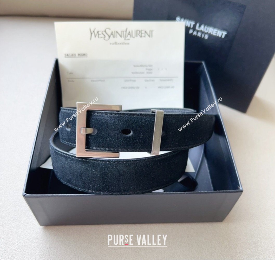 Saint Laurent Width 3cm cassandre belt with square buckle 01 (99belt-231228y21)