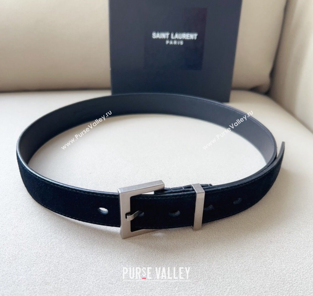 Saint Laurent Width 3cm cassandre belt with square buckle 01 (99belt-231228y21)
