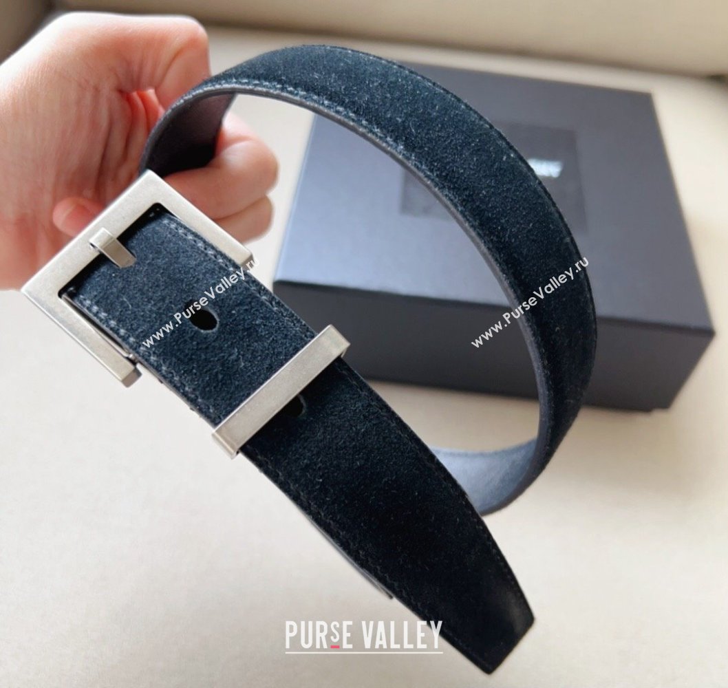 Saint Laurent Width 3cm cassandre belt with square buckle 01 (99belt-231228y21)