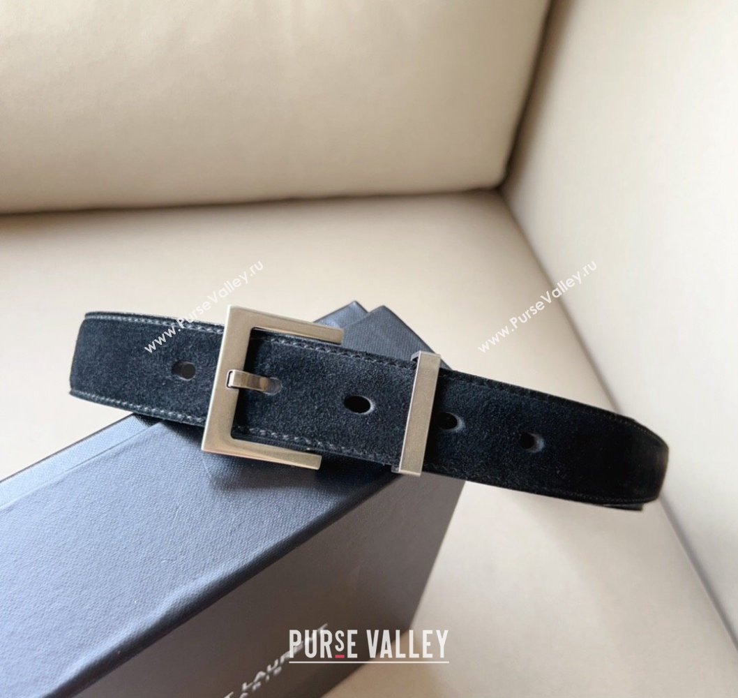 Saint Laurent Width 3cm cassandre belt with square buckle 01 (99belt-231228y21)