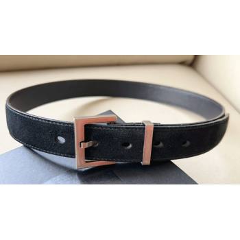 Saint Laurent Width 3cm cassandre belt with square buckle 01 (99belt-231228y21)