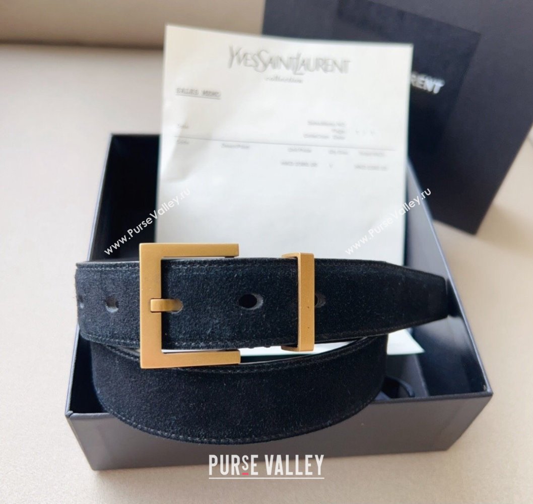 Saint Laurent Width 3cm cassandre belt with square buckle 02 (99belt-231228y22)