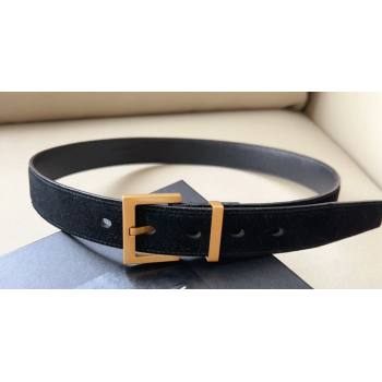 Saint Laurent Width 3cm cassandre belt with square buckle 02 (99belt-231228y22)