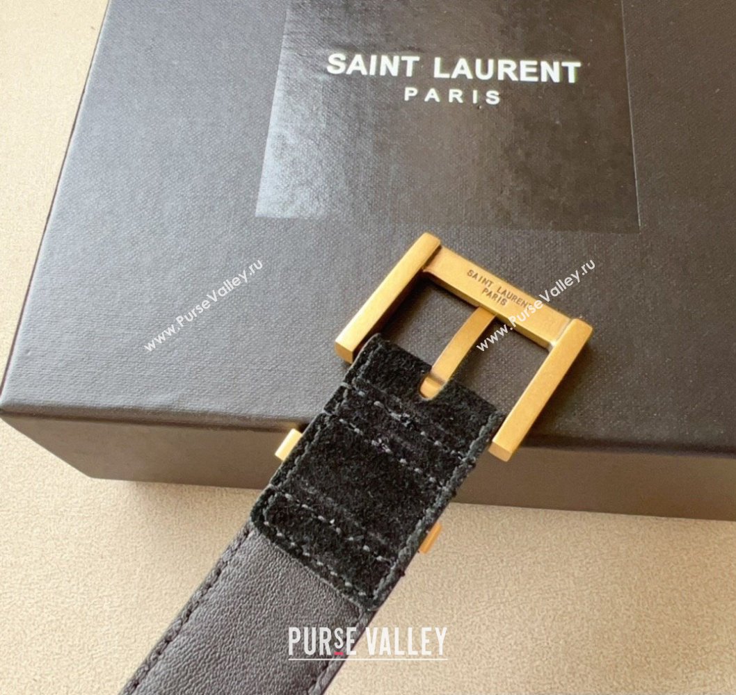 Saint Laurent Width 3cm cassandre belt with square buckle 02 (99belt-231228y22)