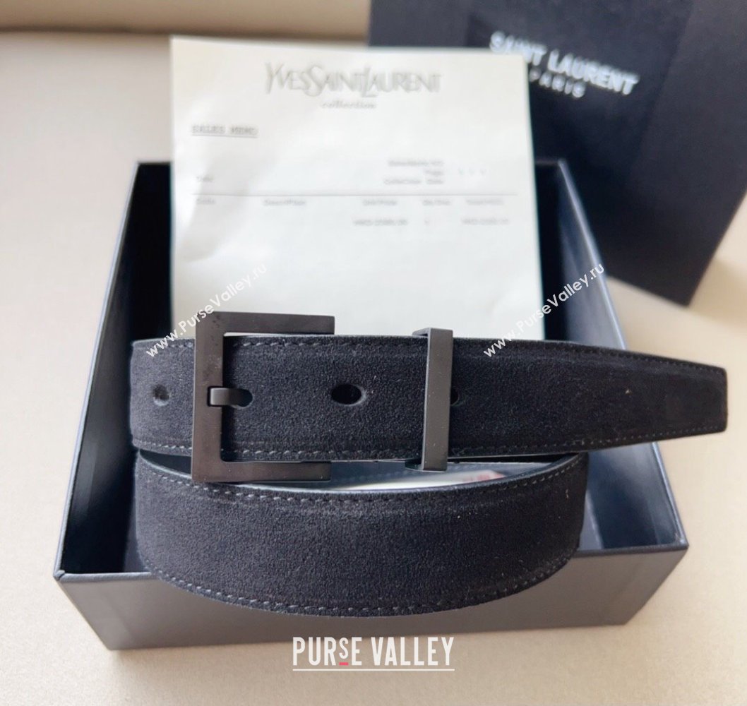 Saint Laurent Width 3cm cassandre belt with square buckle 03 (99belt-231228y23)