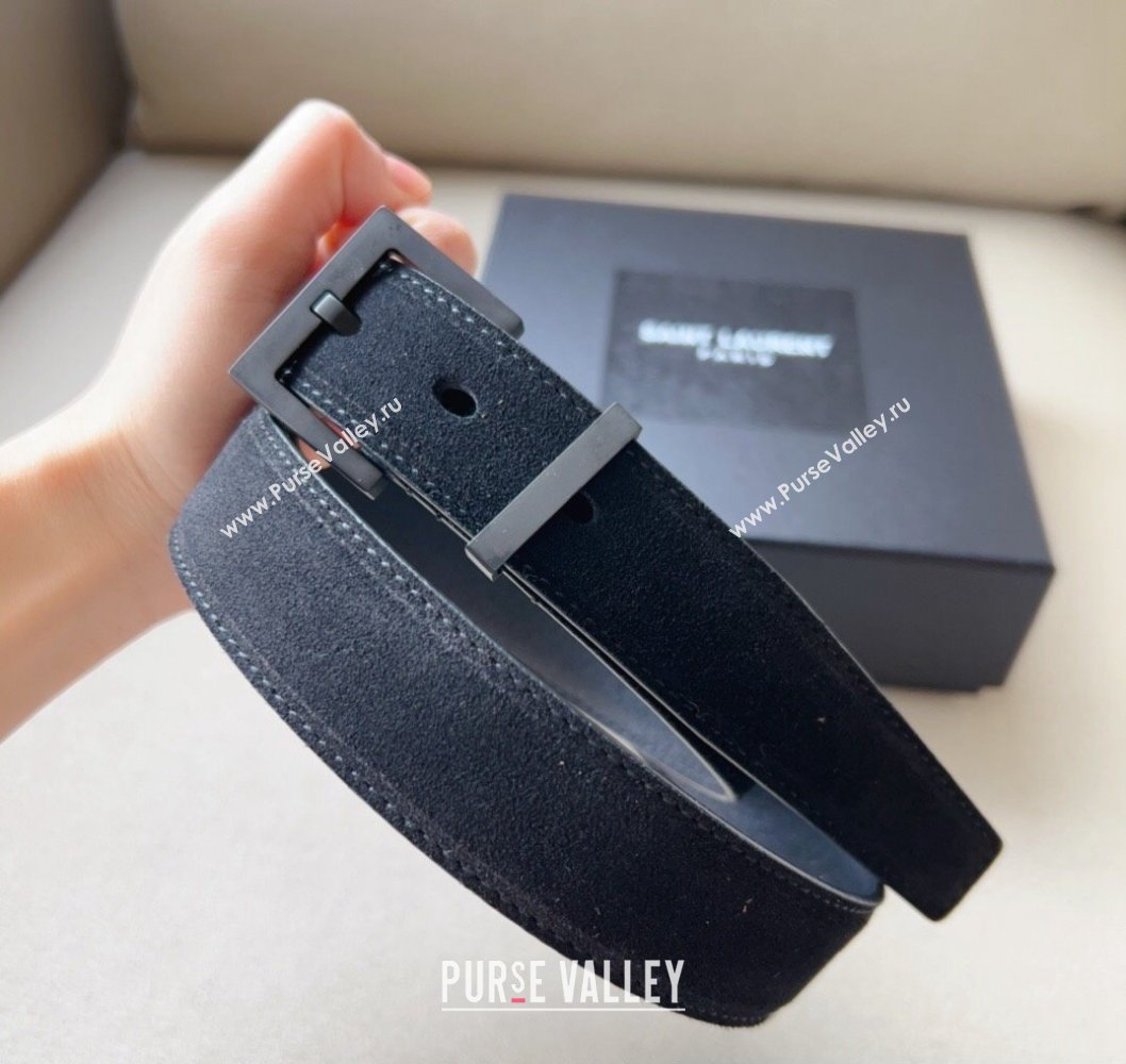 Saint Laurent Width 3cm cassandre belt with square buckle 03 (99belt-231228y23)