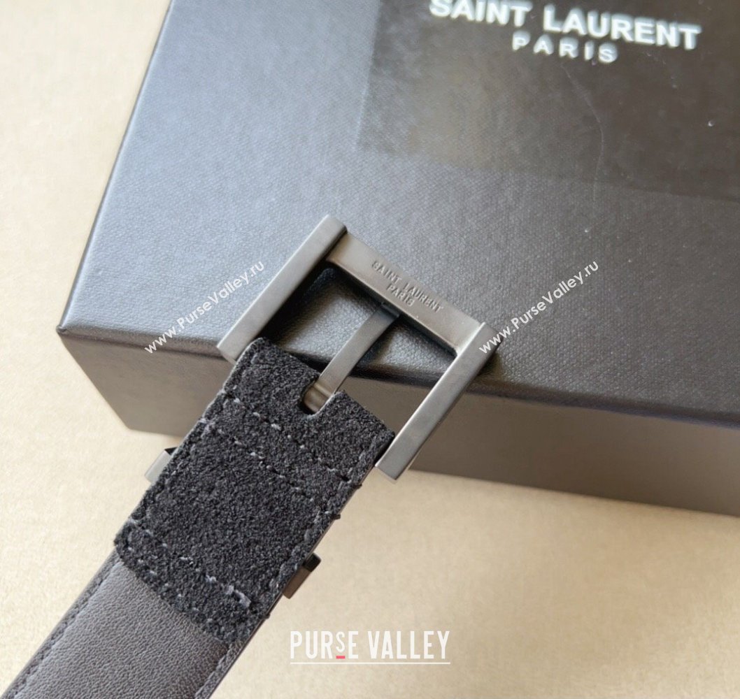 Saint Laurent Width 3cm cassandre belt with square buckle 03 (99belt-231228y23)