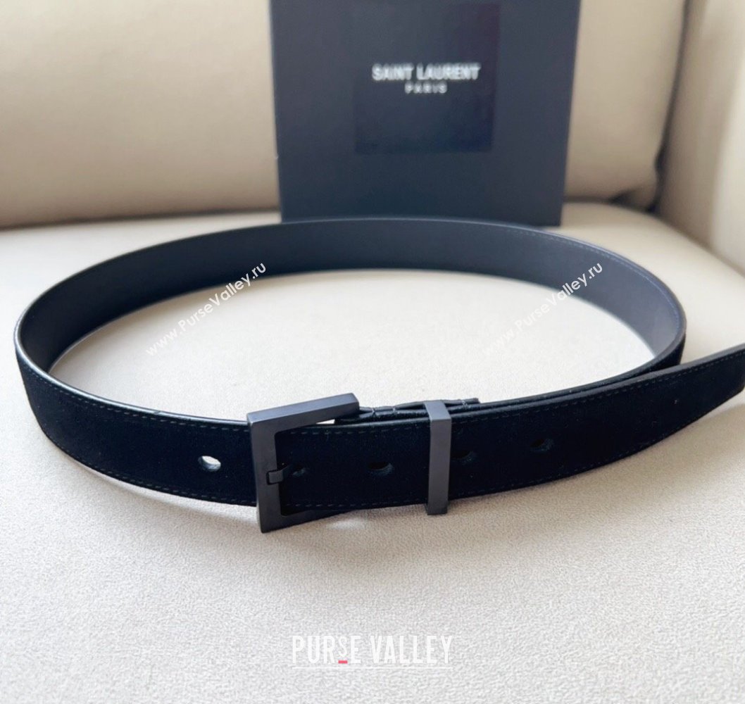 Saint Laurent Width 3cm cassandre belt with square buckle 03 (99belt-231228y23)