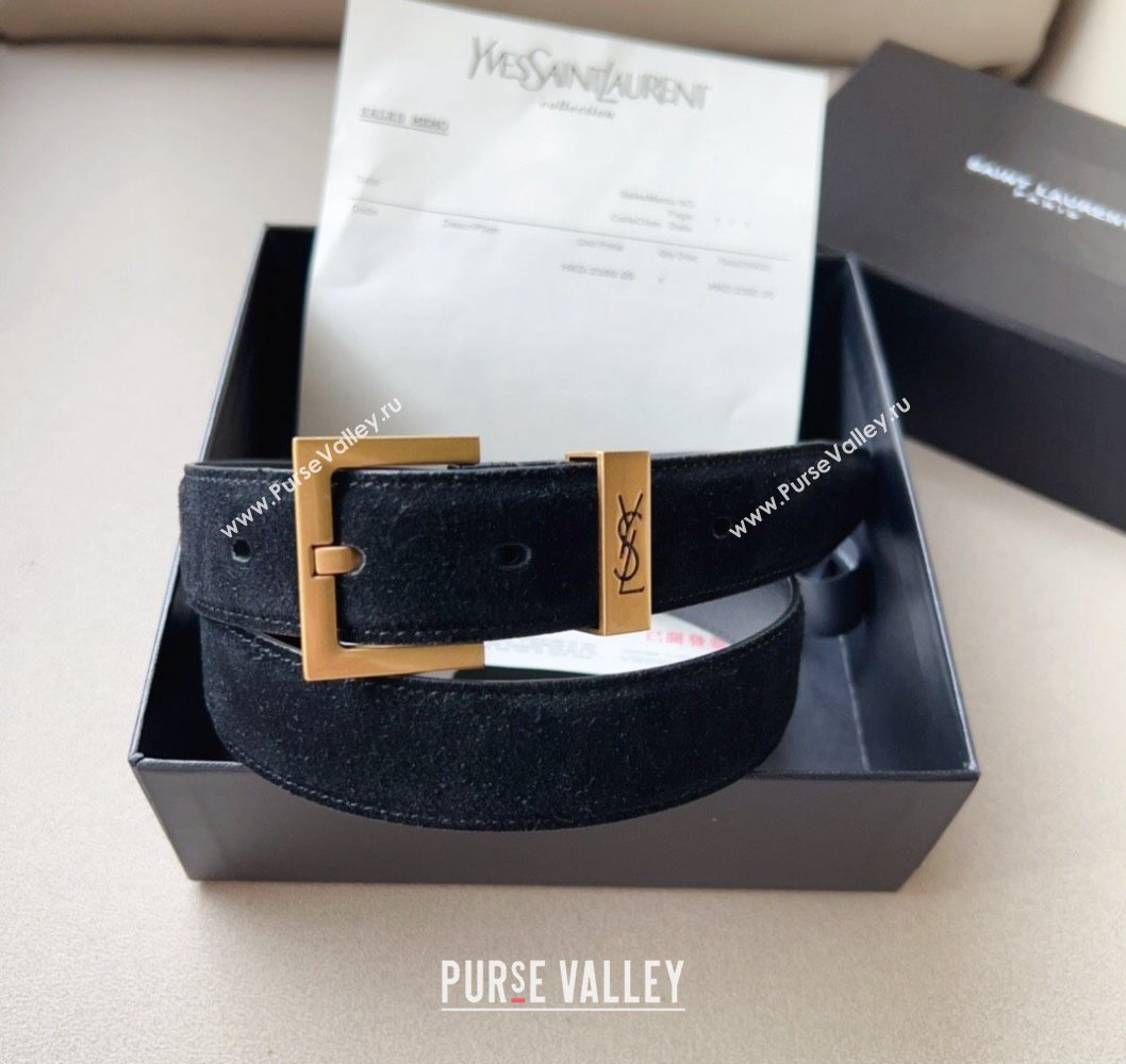 Saint Laurent Width 3cm cassandre belt with square buckle 07 (99belt-231228y27)