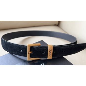 Saint Laurent Width 3cm cassandre belt with square buckle 07 (99belt-231228y27)