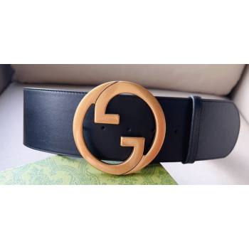 Gucci Width 7cm Blondie wide Leather belt 751534 Black (99belt-231228g39)