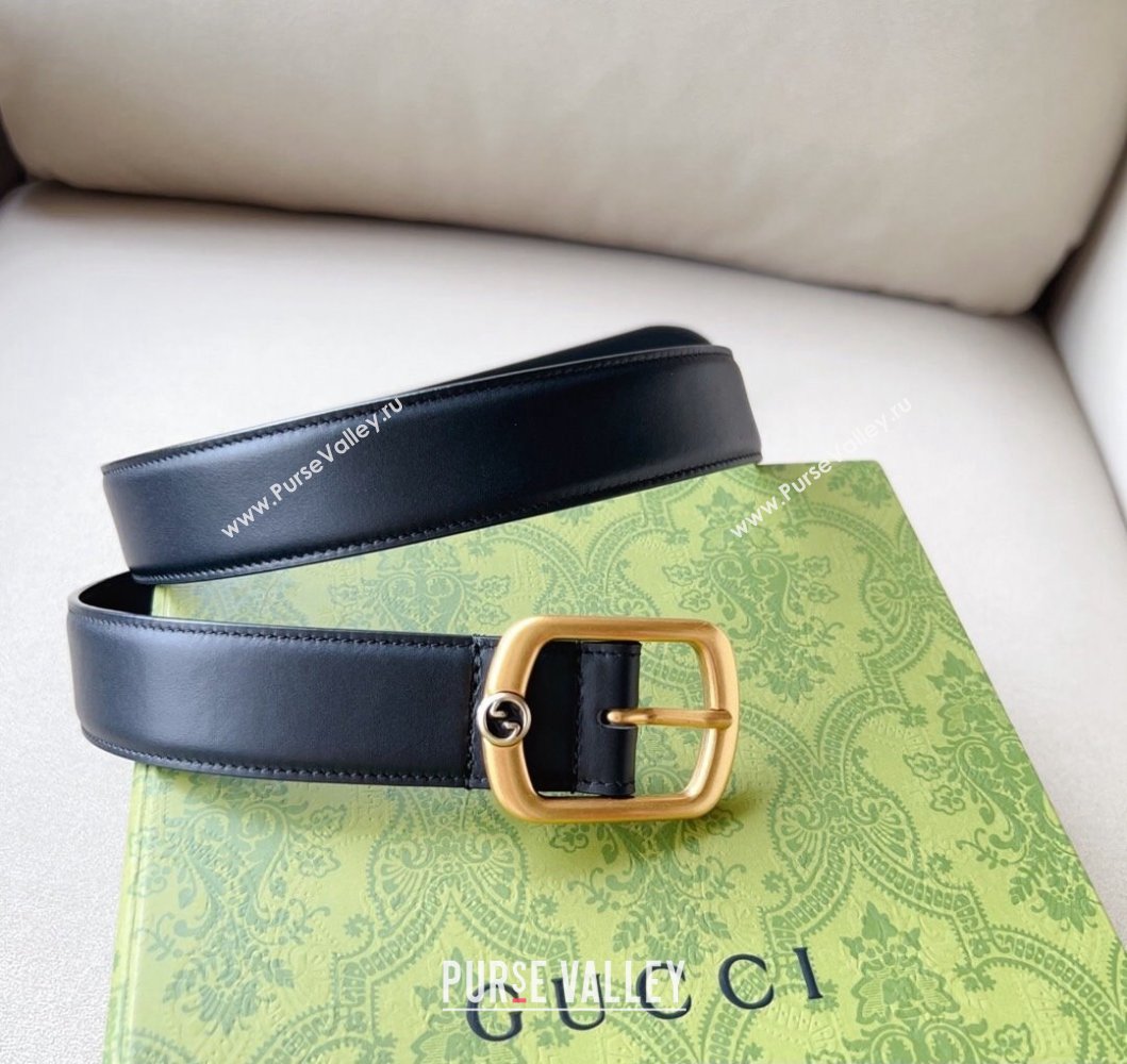 Gucci Width 3cm Belt with rectangular buckle 768409 01 (99belt-231228p81)