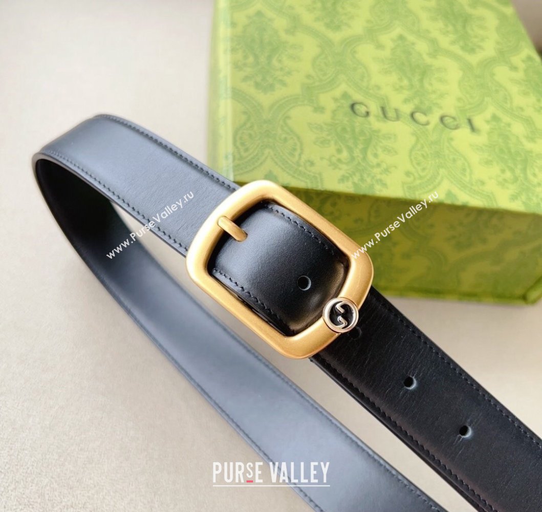 Gucci Width 3cm Belt with rectangular buckle 768409 01 (99belt-231228p81)