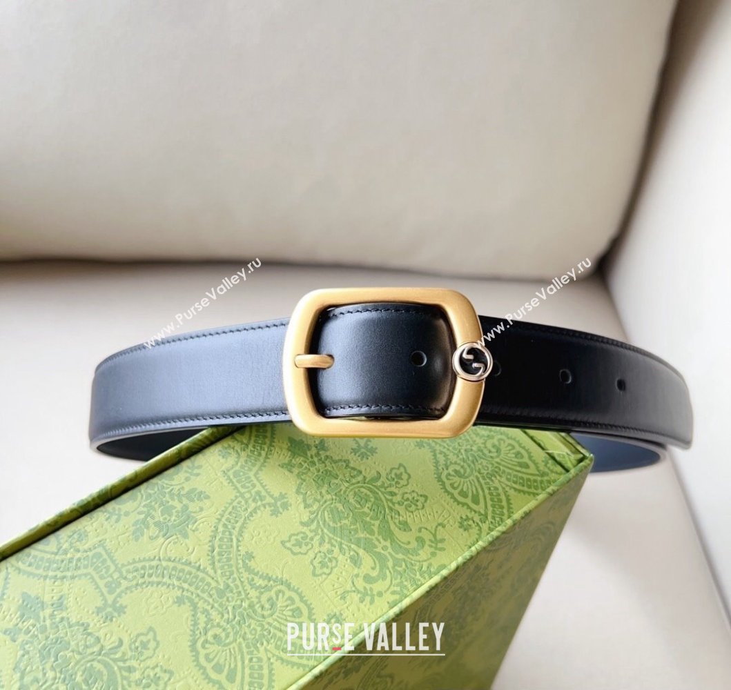 Gucci Width 3cm Belt with rectangular buckle 768409 01 (99belt-231228p81)