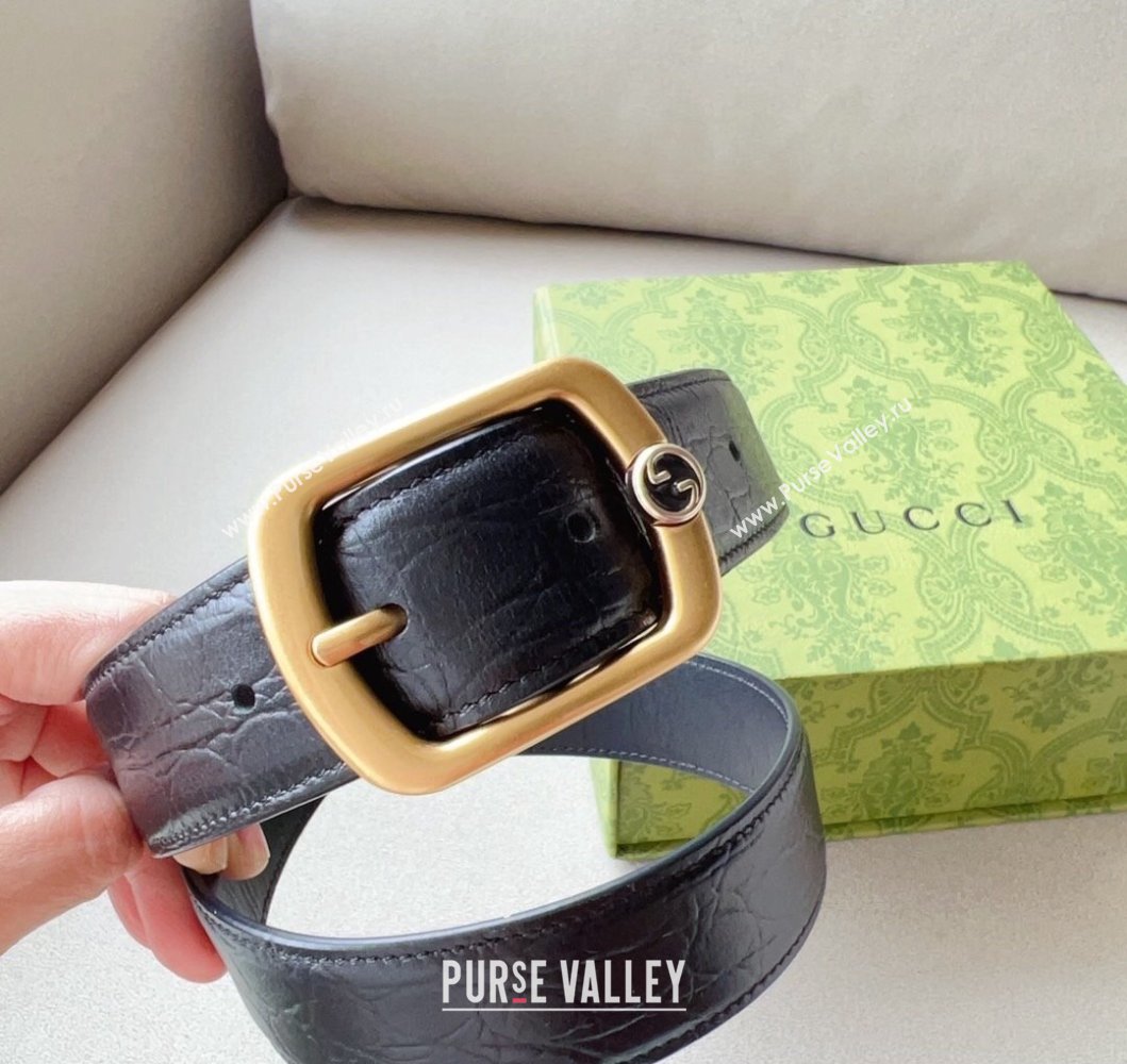 Gucci Width 3cm Belt with rectangular buckle 768409 05 (99belt-231228p85)