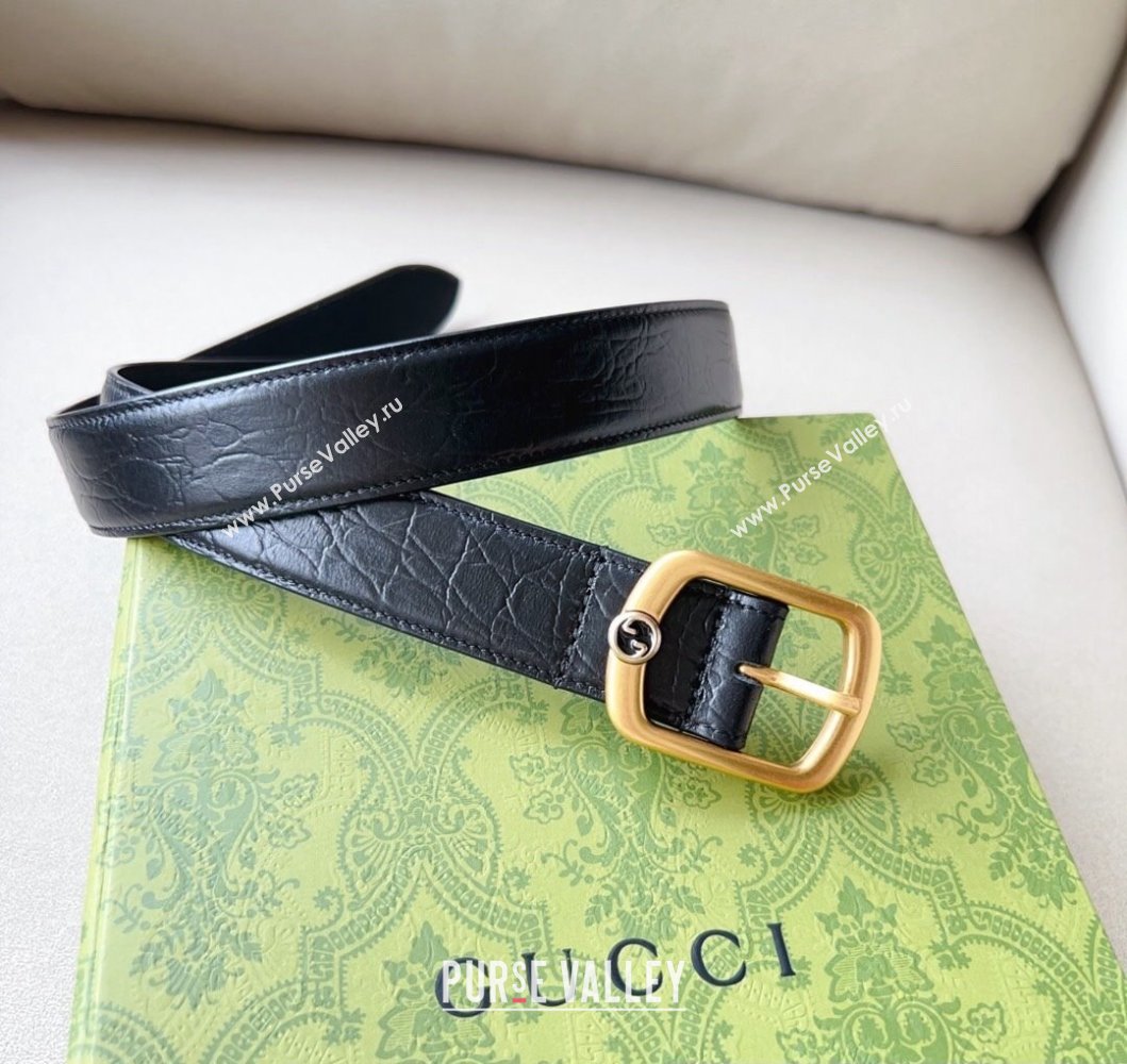 Gucci Width 3cm Belt with rectangular buckle 768409 05 (99belt-231228p85)