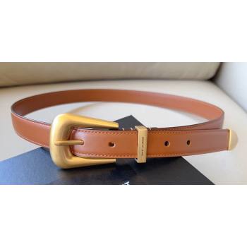 Saint Laurent Width 2.5cm folk buckle belt in smooth leather 756414 05 (99belt-231228y38)