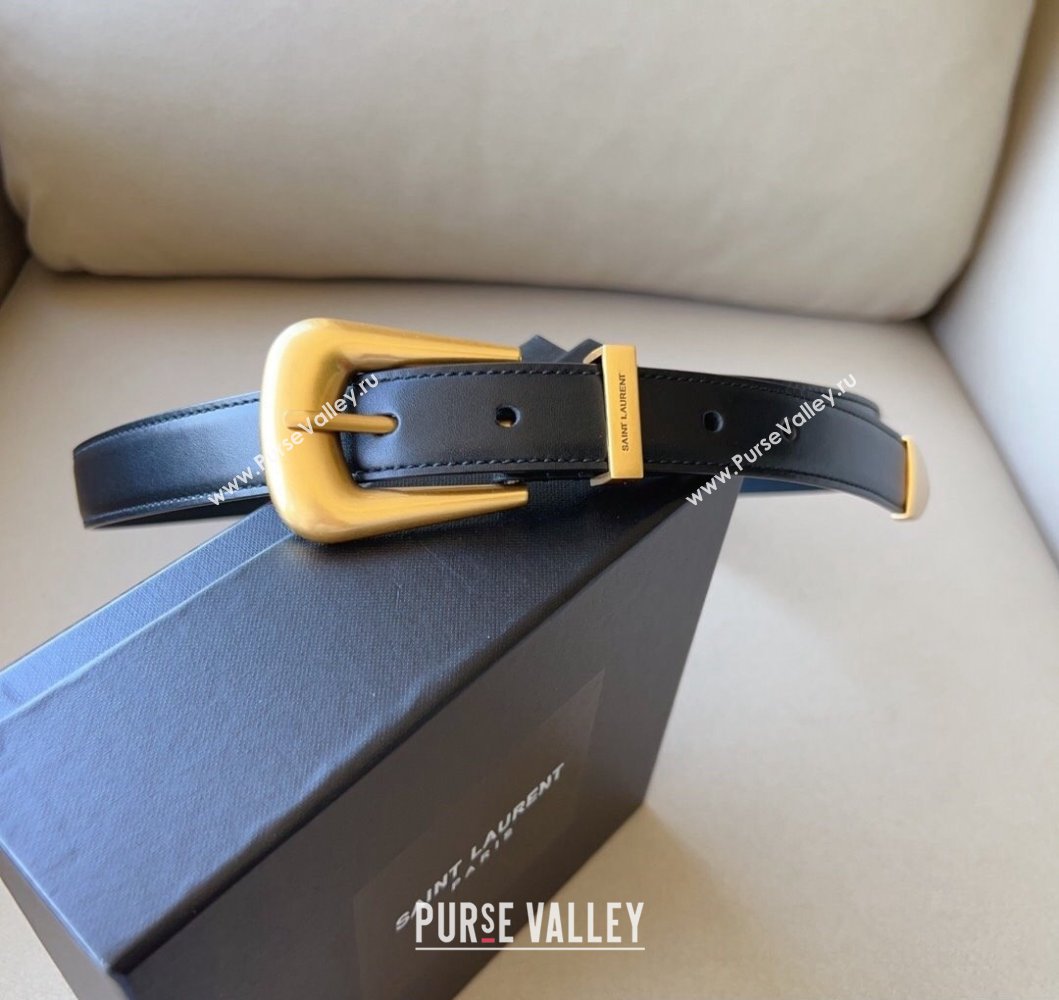 Saint Laurent Width 2.5cm folk buckle belt in smooth leather 756414 04 (99belt-231228y37)