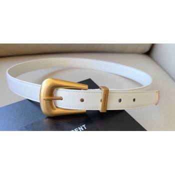 Saint Laurent Width 2.5cm folk buckle belt in smooth leather 756414 06 (99belt-231228y39)